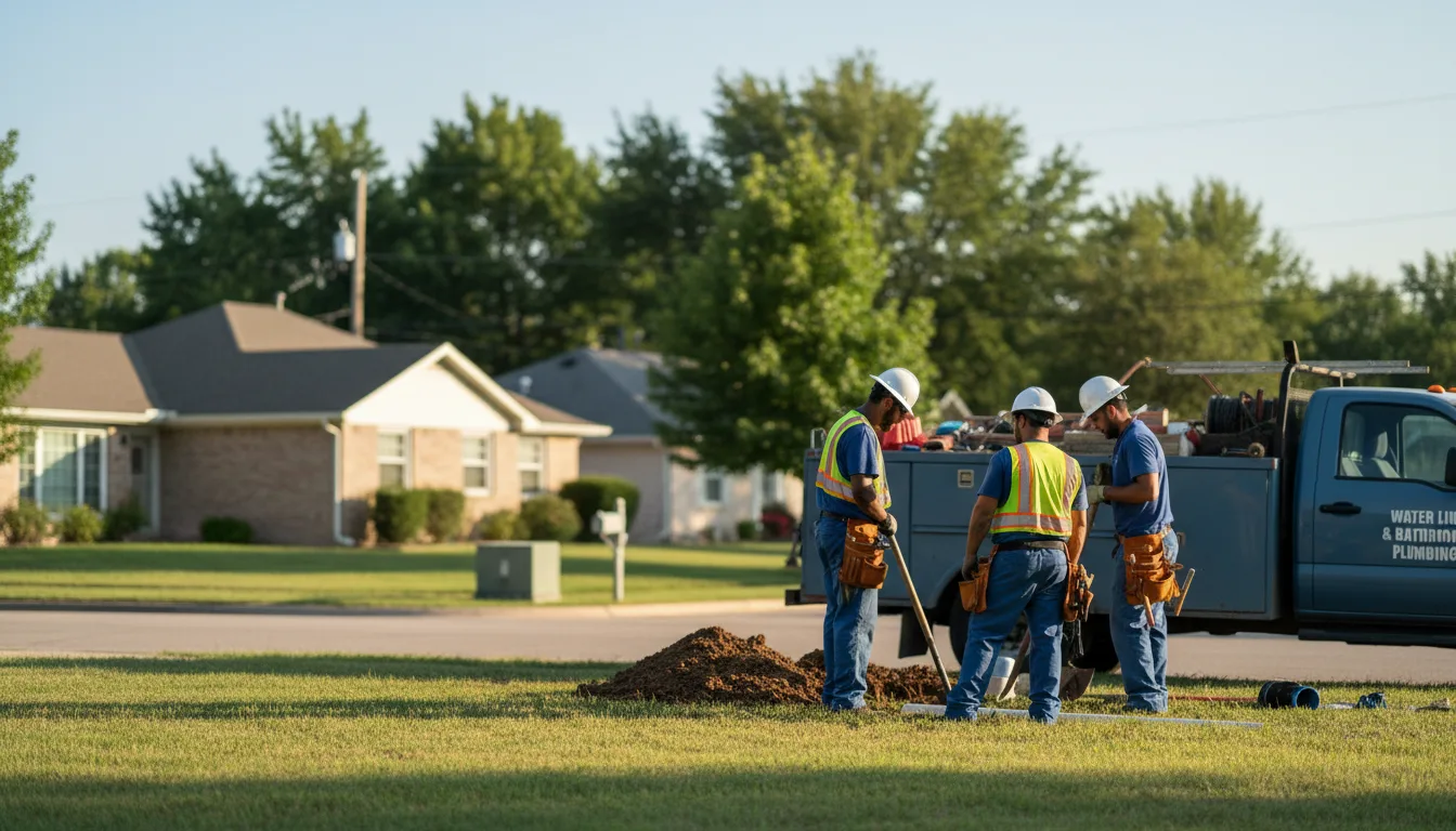 Residential water line and bathroom plumbing service in Artesia Wells, TX